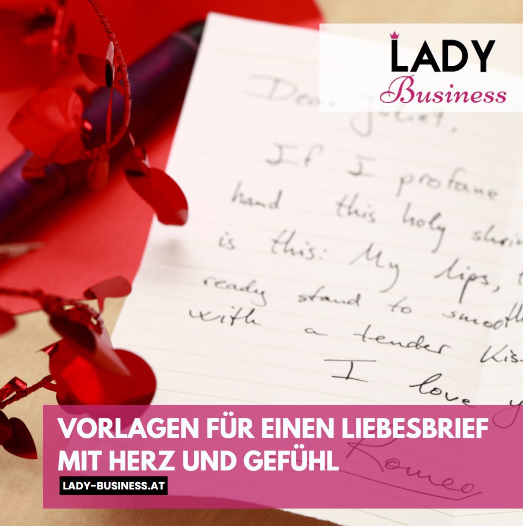 Vorlagen für einen Liebesbrief mit Herz und Gefühl