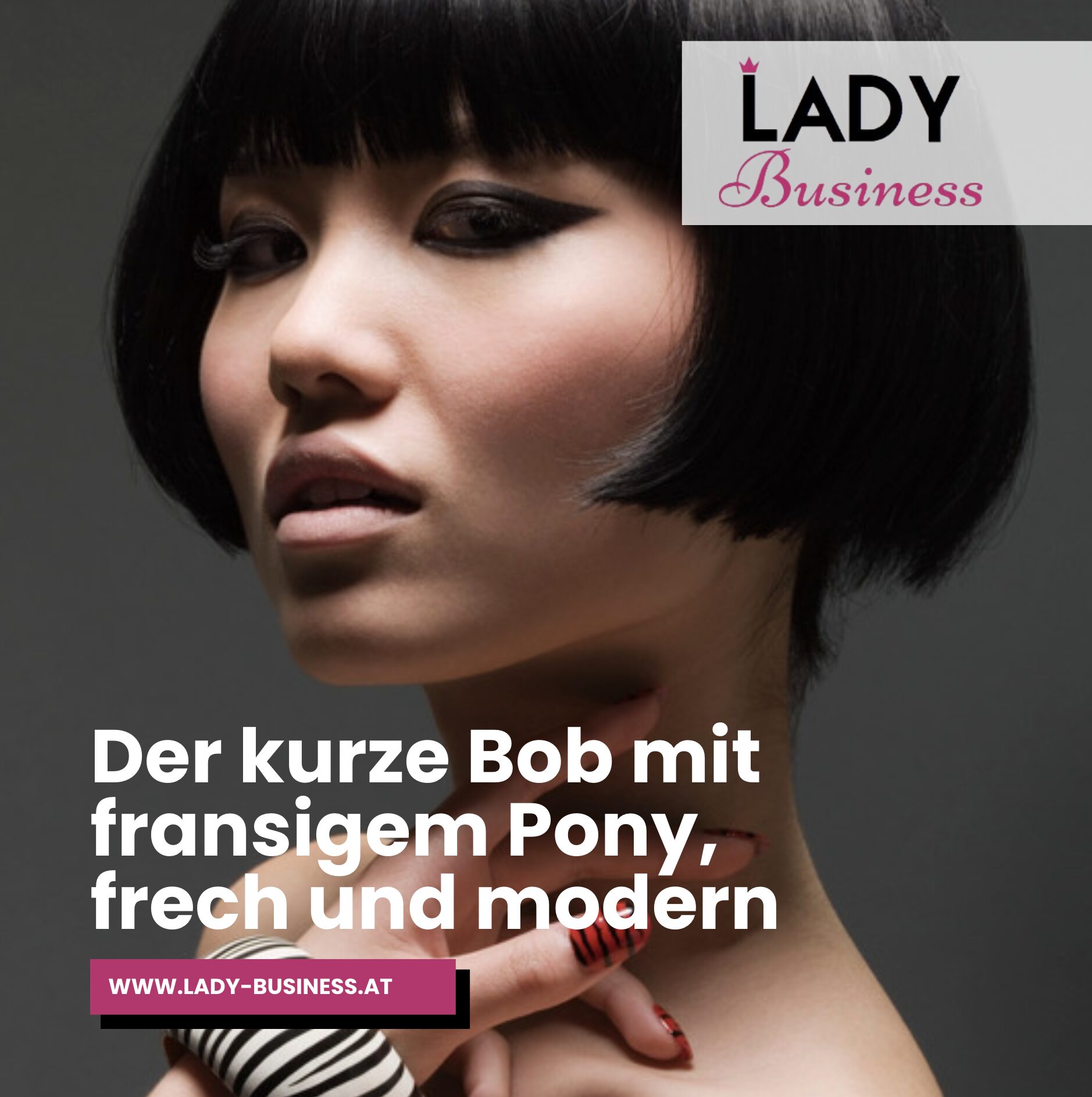 Der kurze Bob mit fransigem Pony, frech und modern Der kurze Bob mit fransigem Pony, frech und modern