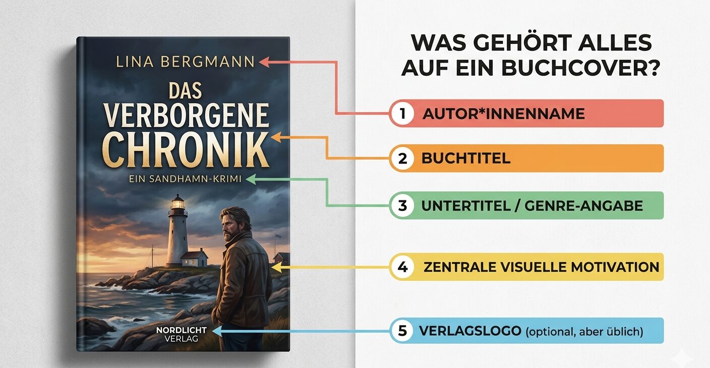 Was gehört alles auf ein Buchcover